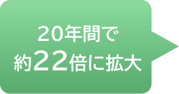 20年間で約20倍に拡大